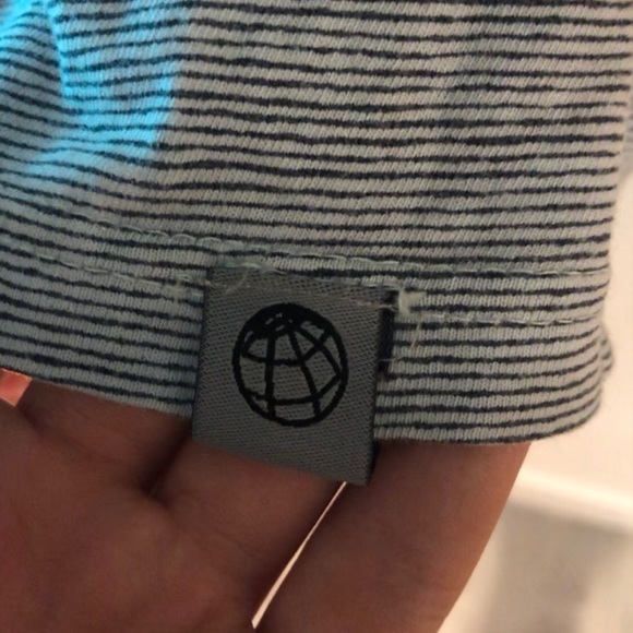 White and Blue Striped Free Planet XL Womens T-Shirt - Picture 5 of 5